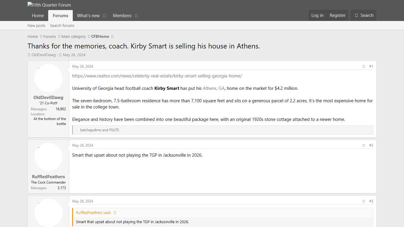 Thanks for the memories, coach. Kirby Smart is selling his house in Athens. | Fifth Quarter Forum