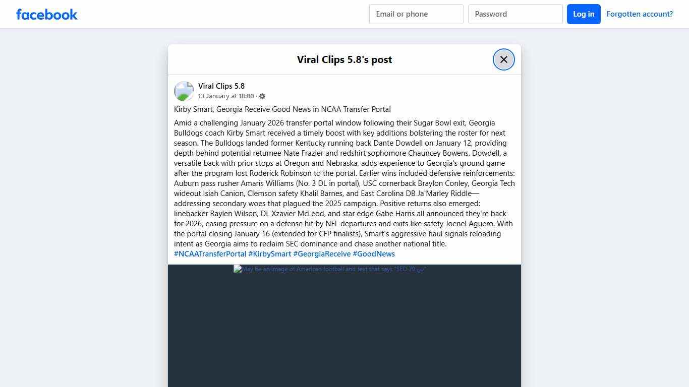 Viral Clips 5.8 - Kirby Smart, Georgia Receive Good News... | Facebook
